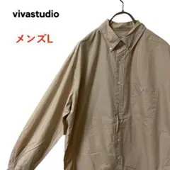 T2849*vivastudio*ビバスタジオ*長袖シャツ*ベージュ*メンズL