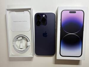 ［美品］SIMフリー iPhone14 Pro 128GB ディープパープル