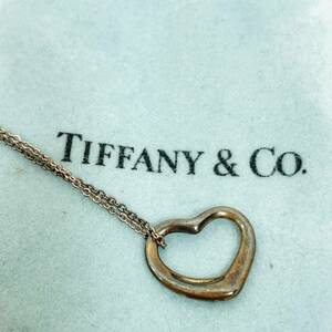 ☆長年愛され続けるブランド！Tiffany.Co ティファニー オープンハート ネックレス シルバー SV925 刻印有 エルサ ペレッティ【B16918KM】