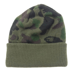 A BATHING APE アベイシングエイプ カモ ニットキャップ F【中古】