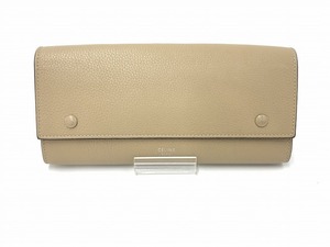 セリーヌ CELINE 長財布 ベージュ系・インナーカラー/朱色系 F-TM-2166