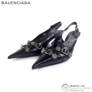 バレンシアガ （BALENCIAGA） カゴール 70MM オープンヒール パンプス ラムスキン スリングバック 714251 靴 ＃35 ブラック（新品）