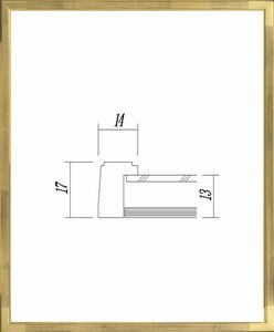 デッサン用額縁 木製フレーム アクリル仕様 7513 三三サイズ ゴールド