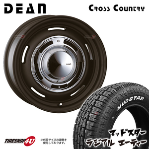 4本セット CRIMSON クリムソン DEAN CROSSCOUNTRY ブラック 14x4.5J 4/100 +43 MUDSTAR radial A/T 155/65R14 ホワイトレター 軽自動車