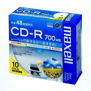 maxell データ用 CD-R 700MB 48倍速対応 インクジェットプリンタ対応ホワイト(ワイド印刷) 10枚 5