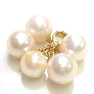 【K18】 パール ペンダントトップ イエローゴールド 18金 真珠 5粒 チャーム pearl yellow gold pendent charm【ネコポスOK】◇J