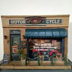 レトロ バイクショップ ミニチュア ジオラマ ハーレーダビットソン アメリカン