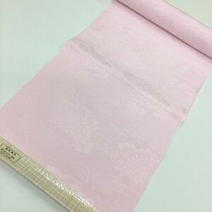 【ちどりや】未使用品 美品 ポリエステル 洗えるきもの さんび扱い 長襦袢地反物 花雲文様 乙女色 G251