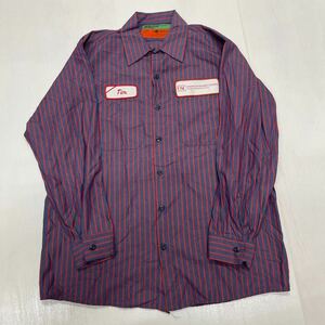 90S LARGE 紺赤 古着 デッドストック RED KAP レッドキャップ 長袖 ワークシャツ HONDURUS製 ヴィンテージ 6