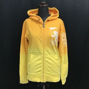 ガッチャ/GOTCHA★指穴/ジップアップ/スウェットパーカー【メンズS/オレンジ×黄/orange×yellow】サムホール/ゴルフ/Jacket/Jumper◆BH595