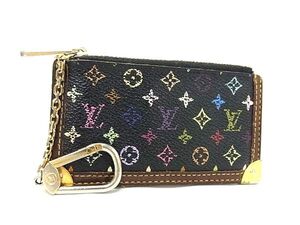 1円 LOUIS VUITTON ルイヴィトン M92654 モノグラムマルチカラー ポシェットクレ コインケース コインパース 小銭入れ ブラック系 FL3043