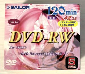 ★未開封美品★録画用DVD-RW 5枚パック 4.7GB 120分 繰り返し録画用