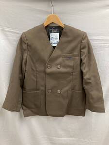 4 新品 制服 150 A サイズ イートン 服 ジャケット 上着 小学生 学生服 ダブル 前 男女兼用 スクール ユニホーム ブラウン BROWN