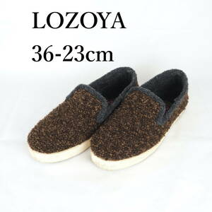 LK9075*LOZOYA*ロゾヤ*レディーススリッポンシューズ36-23cm*茶