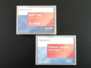 AG 18-5 未開封 Quantum DAT 8mm データカートリッジ DAT160 (80/160GB) + DDS/DAT クリーニングカートリッジ Ⅱ 2個セット