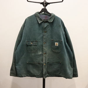 U149 2000年代製 Carhartt カーハート チョアコート■00s 約XLサイズ グリーン ダック 裏地ブランケット アメカジ 古着卸 激安 90s 80s