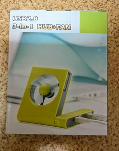 新品 USBハブ機能付きFAN USB2.0x3ポート搭載 イエロー MIRAZ