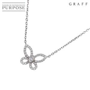 グラフ GRAFF ミニ バタフライ シルエット ダイヤ ネックレス 46cm K18 WG ホワイトゴールド 750 Diamond Necklace【証明書付き】 90252931