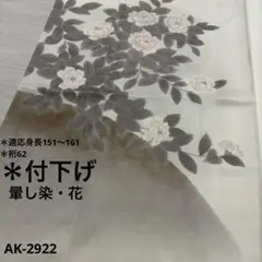 付下げ 紋無し暈し染 正絹 広衿 袷 着物AK-2922