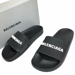 【バレンシアガ】基準内 BALENCIAGA 靴 24.5cm ロゴモチーフ サンダル スリッパ シューズ シャワー スライド レディース 伊製 UK 4 箱有り