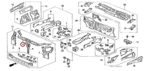 絶版! Brandnew! honda Genuine Parts EK4/EK9 バルクヘッド/アッパー EK3 シビック Frame, Bulkhead (Upper) 60431-s04-a02zz