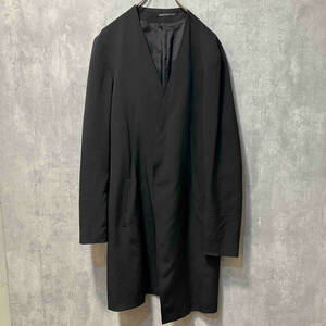 24SS YOHJI YAMAMOTO POUR HOMME Collarless Tuxedo Jacket 3 テーラードジャケット　サイズ2 ブラック　ヨウジヤマモトプールオム