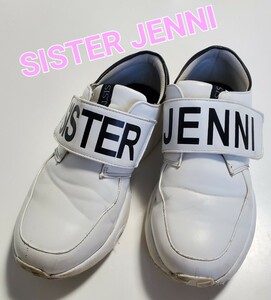 中古 まだまだ履けます(*‘ω‘ *)!! SISTER JENNI ジェニィ ジェニー ベルトシューズ スニーカー 運動靴 白 24cm 女の子オシャレ ロゴ