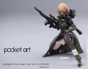 ☆新品　1/12 女性アクションフィギュア　LYNXPULSE POCKET ART　フェイス×３　ミリタリー　狙撃手　スナイパー