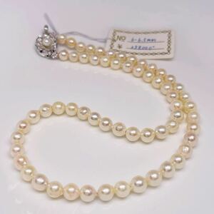 訳あり　絶品カラー！あこや真珠ネックレス 6-6.5mm 本真珠 jewelry pearl necklace アコヤ本真珠ネックレス 留め具SILVER刻印有り