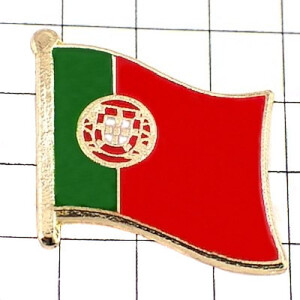 ピンバッジ◆ポルトガル 国旗デラックス薄型キャッチ付き 紋章 ピンズ PORTUGAL FLAG REPUBLICA-PORTUGUESA BANDEIRA