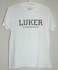 【汚れあり】LUKER BY NEIGHBORHOOD Tシャツ ネイバーフッド S ホワイト 細身 ルーカー バイク 原宿 半袖 訳アリ 白 裏原