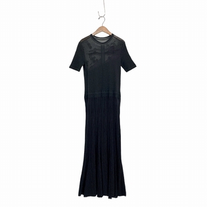 未使用 24SS Mame Kurogouchi マメクロゴウチ Landscape Graphic Sheer Knitted Dress 伊万里ジャガードシアーワンピース 3 MM24SS-KN008