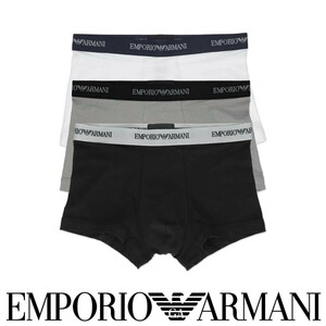 EMPORIO ARMANI エンポリオアルマーニ ストレッチコットン 前閉じ ボクサーパンツ メンズ 3枚組 54007178 アソートセット S