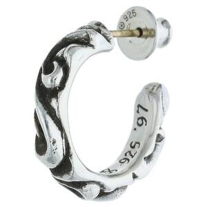 クロムハーツ Chrome Hearts HOOP SCROOL 1/スクロールフープ シルバーピアス 中古 OS06