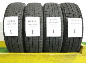 155/65R14 75Q Bridgestone BLIZZAK VRX2 中古 スタッドレスタイヤ 4本セット ※本州送料無料 155/65/14 ブリヂストン U2457.I