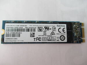 ★☆1円 ～スタート☆Sandisk SATA SSD X400 M.2 2280 256GB 使用時間:13325H☆★