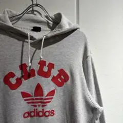 80s adidas デサント フロッキープリント パーカー トラックジャケット