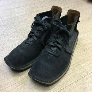 Clarks クラークス スクエアトゥ シューズ レザー 革靴 ブラック 黒 UK8.5 ブーツ 