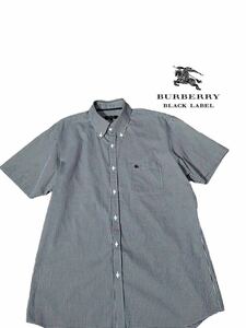 【極希少サイズ 】新品同様◆ BURBERRY BLACK LABEL バーバリーブラックレーベル ◆シャツ 半袖 トップス ホース刺繍チェック サイズ XL