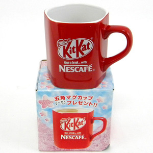 ★ NESCAFE キットカット 五角 赤いマグカップ / 合格きっと勝つ 合格祈願 NESCAFE KitKat ネスカフェ キットカット