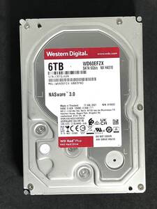 【送料無料】　★ 6TB ★ WD RED Plus　/　WD60EFZX 【使用時間：27ｈ】2021年製　稼働極少　Western Digital RED Plus 3.5インチ内蔵HDD