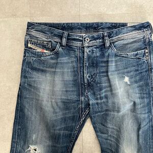 ●ヴィンテージ感【DIESEL】ディーゼル MENNIT ヴィンテージ加工 インディゴデニム/ジーンズ/W33(88cm)/メンズ/美品/ストレート