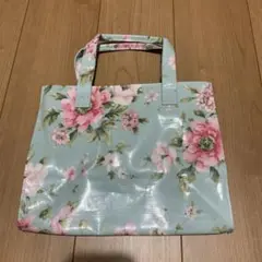 Laura Ashley 花柄 水色 ビニールトートバッグ