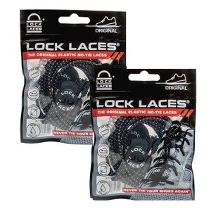 LOCK LACES ロックレース【結ばない靴ひも】ブラック 2パックセット