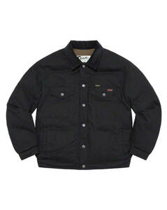 Supreme Schott Canvas DownTrucker Jacket BLACK Lサイズ ピンズ身装着