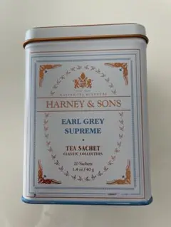 ハーニーアンドサンズ　空き缶　HARNEY&SONS ブルー