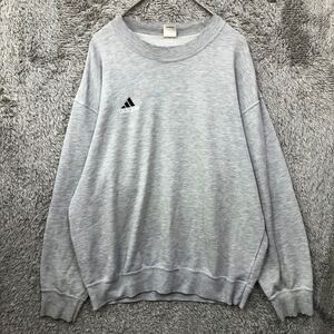 80s 90s adidas アディダス スウェット トレーナー VINTAGE ヴィンテージ サイズL グレー コットン メンズ トップス 最落なし（326）