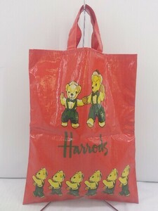 ◇ Harrods ハロッズ ベア くま ハンド トート バッグ レッド イエロー グリーン系 レディース P