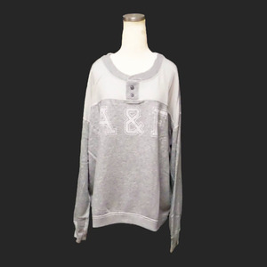 ★SALE★Abercrombie & Fitch/アバクロ★ヘンリーネックスウェット (Heather Grey/XL)