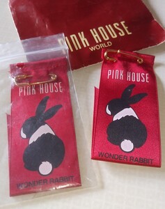 PINK HOUSE WONDER RABBIT 赤 リボンバッチ・2個セット